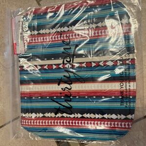 Thirty-One Bag Striped Zip Travel Cosmetic Ikat Pouch NWT Colorful Boho 31